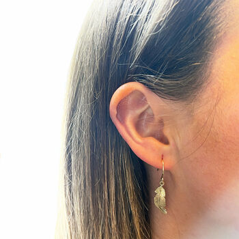 9ct Gold Feather Earrings, 3 of 9