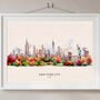 New York Watercolour Skyline, thumbnail 2 of 5