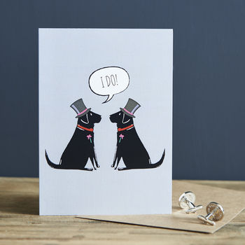 Black Labrador Gay Wedding / Civil Partnership Card, 2 of 2