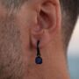 Black And Blue Lapis Lazuli Dangle Earring For Men, thumbnail 4 of 10