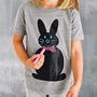 Kids Chalkboard T Shirt Bunny Design, thumbnail 1 of 7