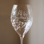 Personalised Set Of Two Floral Crystal Wine Glasses, thumbnail 2 of 8