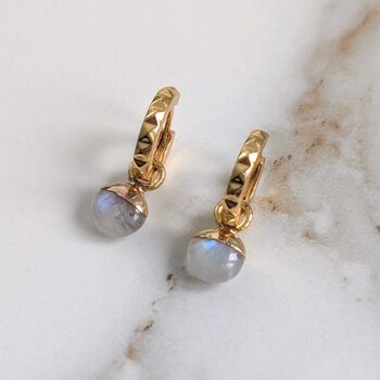 The Orb Moonstone June Birthstone Earrings, Gold, 2 of 6