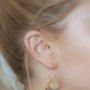Rose 3D Hooped Earrings, thumbnail 2 of 4