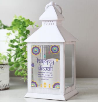 Personalised Diwali White Lantern, 2 of 4