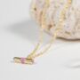 Havana Gold Plated And Pink Enamel T Bar Necklace, thumbnail 1 of 4