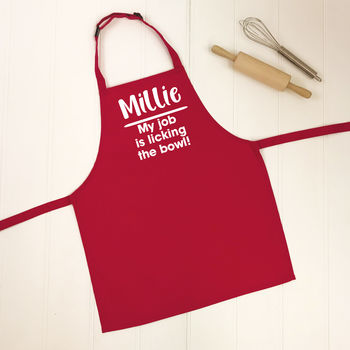 'Licking The Bowl' Personalised Kids Apron, 5 of 7