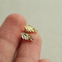 Gold Fern Leaf Stud Earrings, thumbnail 6 of 7