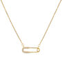 Dainty 14 K Gold Safety Pin Necklace, thumbnail 2 of 6