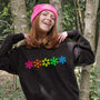 Neon Rainbow Snowflakes Christmas Sweatshirt Jumper, thumbnail 1 of 6