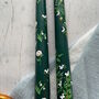 Dark Green Hand Painted White Floral Candles, thumbnail 3 of 3