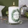Personalised Couples Wreath Christmas Candle, thumbnail 5 of 7