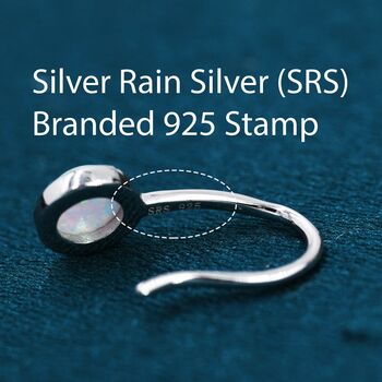 Sterling Silver White Opal Drop Earrings, 11 of 12