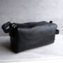 Personalised Men's Large Black Leather Wash Bag, thumbnail 2 of 6