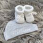 Embroidered Newborn Baby Grey Gift Set, thumbnail 6 of 7