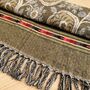 Handwoven Boho Recycled Cotton Blanket Scarf, thumbnail 2 of 9