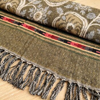 Handwoven Boho Recycled Cotton Blanket Scarf, 2 of 9
