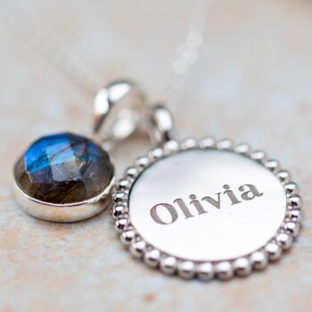 Personalised Labradorite Sterling Silver Necklace, 2 of 7