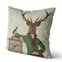 Deer With Bamboo Cage Decorative Cushion, thumbnail 3 of 4