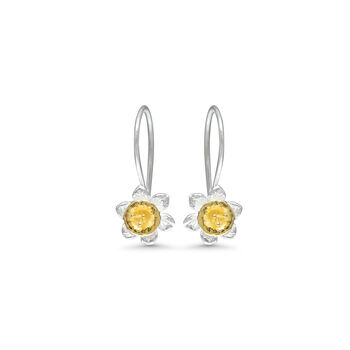 Sterling Silver Daffodil Drop Earrings, 4 of 8