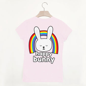 Happy Bunny Unisex Pink Organic Cotton Slogan T Shirt, 2 of 2