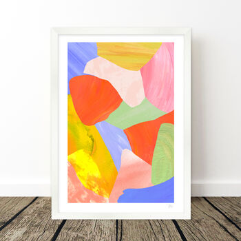 Rainbow Abstract Shell Collage Art Print, 6 of 8
