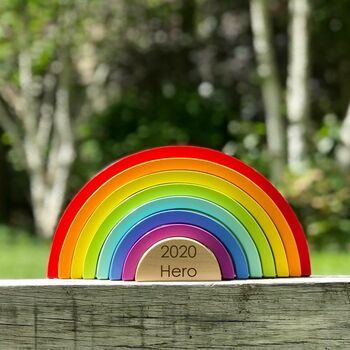 Personalised Wooden Stacking Rainbow, 2 of 10