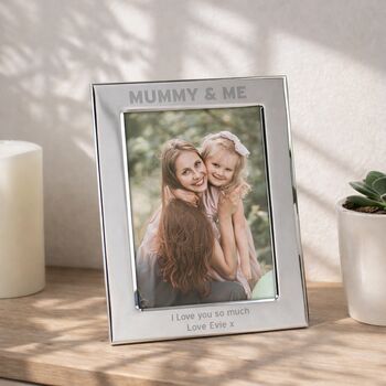 Mothers Day Gifts Mummy And Me Silver 5x7 Photo Frame, 6 of 6