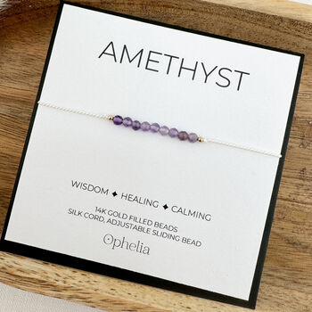 Amethyst Silk Bracelet February Birthstone Jewellery, 6 of 6