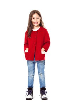 Girls' Cashmere Cardigan In Pink And Red, 2 of 11