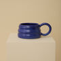 Blue Handmade Wavy Ceramic Mug, thumbnail 1 of 6