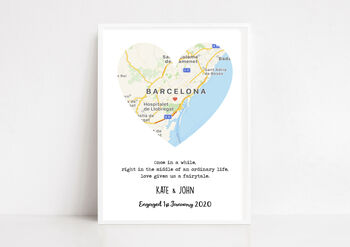 Engagement Location Print | Personalised Engagement Gift, 2 of 6