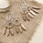 Silver And Rose Gold Dangly Dream Catcher Earrings, thumbnail 1 of 5