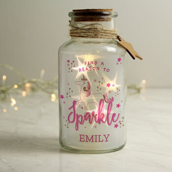 Unicorn LED Light Up Personalised Glass Jar, 2 of 4