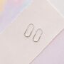 Oval Hoop Minimalist Sterling Silver Earrings, thumbnail 2 of 7