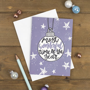 Set Of 12 Brush Lettered Christmas Cards, 5 of 8