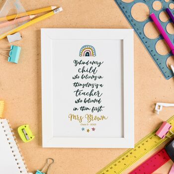 Behind Every Child Print Personalised Teacher Gift, 2 of 12