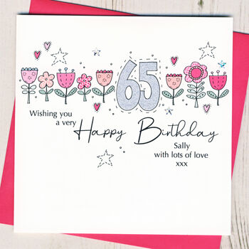 Personalised 60th Birthday Floral Card, 2 of 2