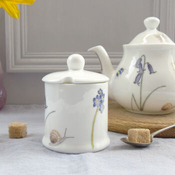 Bee And Spring Flower China Sugar Pot, 9 of 11