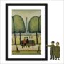 Sitting On A Bench A3 Framed Lowry Style Art, thumbnail 1 of 2