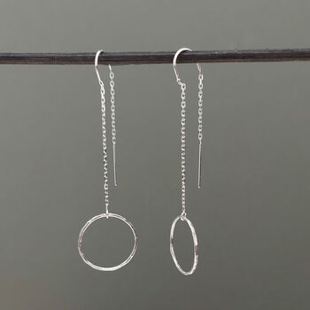 Pull Through Circle Drop Earrings, 2 of 3