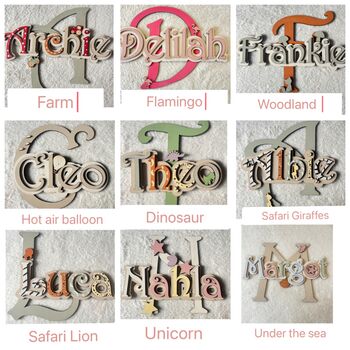 Personalised Name Sign For Kids Wall Initial Door Sign, 2 of 12