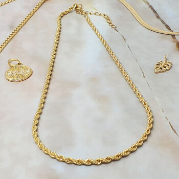 18k Gold Plated Hawser Chain Necklace, 4 of 6