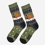 Men's Bamboo Socks Winter Highland Cow Green, thumbnail 1 of 5