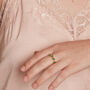 Green Emerald Gemstone Cartwheel Gold Vermeil Ring, thumbnail 9 of 10