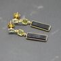 Black Onyx, Peridot, Blue Topaz Earrings, thumbnail 6 of 11