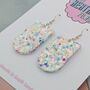 Classic Glitter Spring Drop Statement Resin Earrings, thumbnail 7 of 8