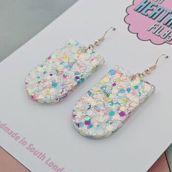 Classic Glitter Spring Drop Statement Resin Earrings, 7 of 8