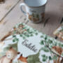 Kids Personalised Woodland Placemat, Coaster And Mug Dinner Set, thumbnail 2 of 7