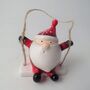 Ceramic Santa On Swing Decoration, thumbnail 2 of 5